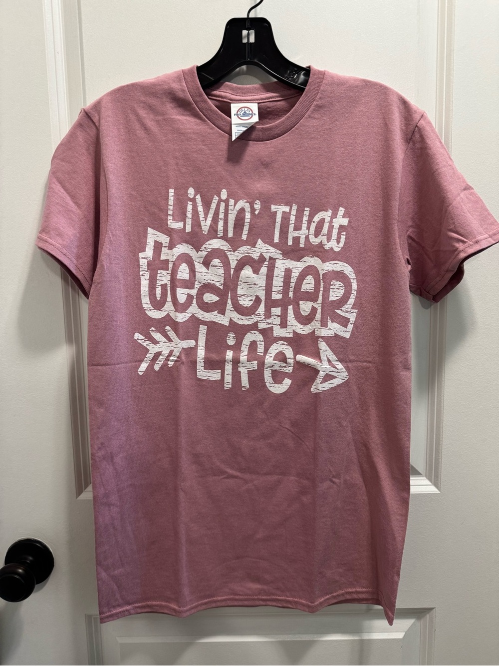 'Livin' That Teacher Life' Graphic Tee - Pink